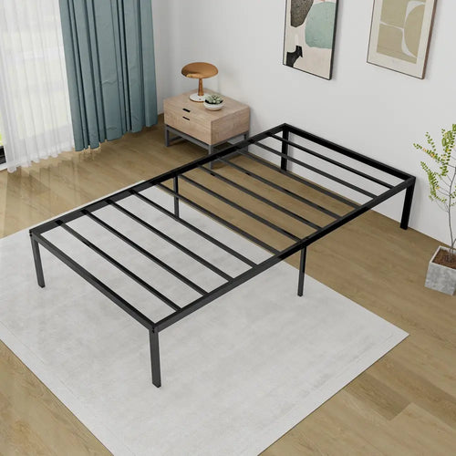 14 Inch Heavy Duty Metal Platform - Black - Simple Bed Frame