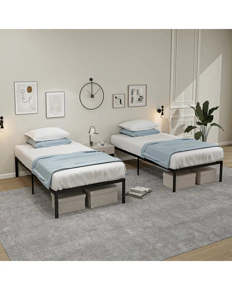 14 Inch Heavy Duty Metal Platform - Black - Simple Bed Frame