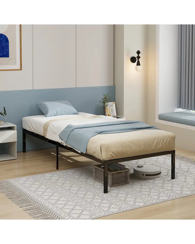 14 Inch Heavy Duty Metal Platform - Black - Simple Bed Frame
