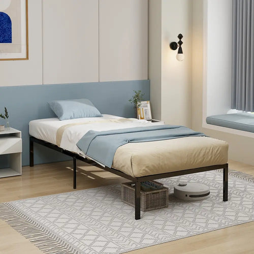 14 Inch Heavy Duty Metal Platform - Black - Simple Bed Frame