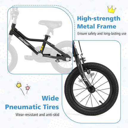 14 Inch Kids Bike Adjustable for 3 - 5 Years Old with Low - Step Frame - Oasis Home Essentials