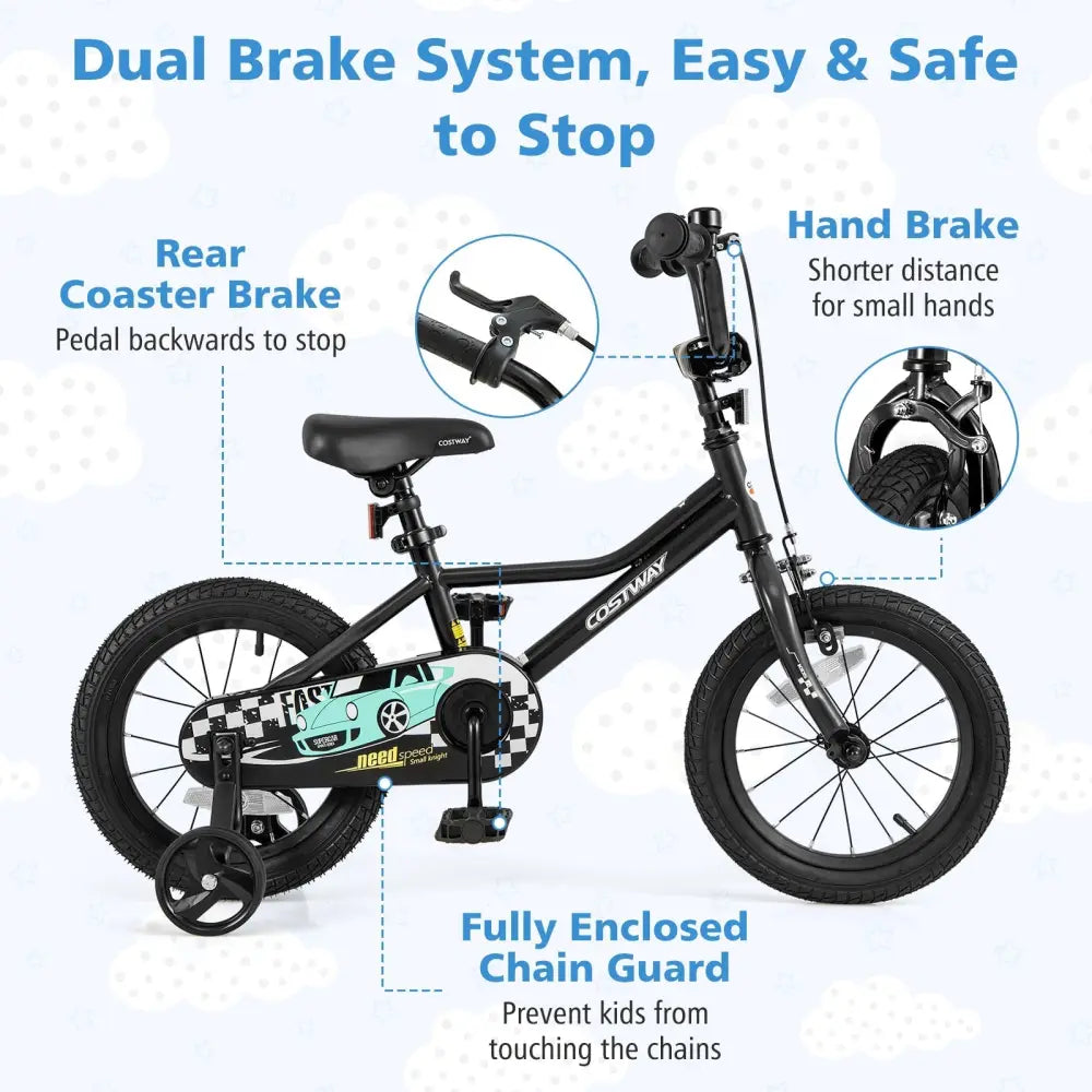 14 Inch Kids Bike Adjustable for 3 - 5 Years Old with Low - Step Frame - Oasis Home Essentials