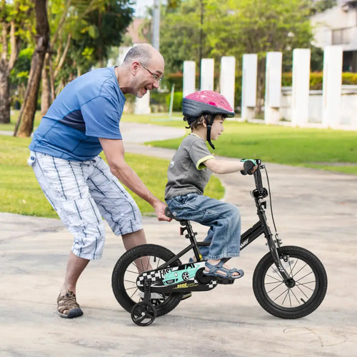 14 Inch Kids Bike Adjustable for 3-5 Years Old with Low-Step Frame - Black - Kids Bike