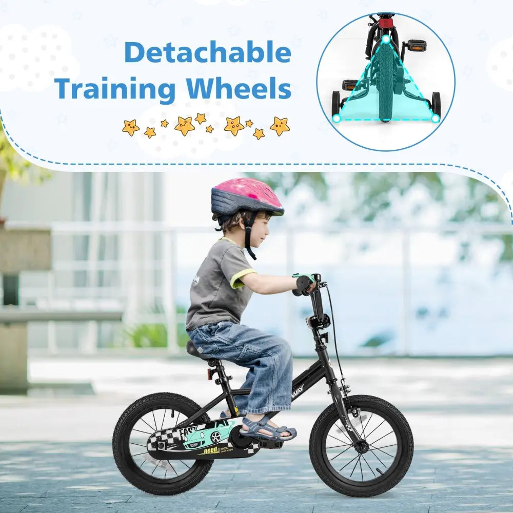 14 Inch Kids Bike Adjustable for 3 - 5 Years Old with Low - Step Frame - Oasis Home Essentials