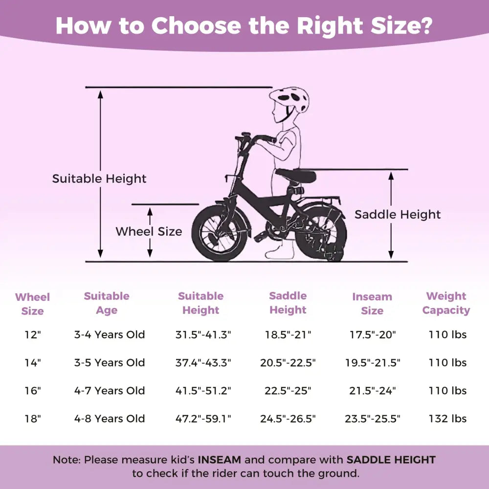 14 Inch Kids Bike Adjustable for 3-8 Years Old Children Purple - Stars & Moon - Purple - Kids Bike