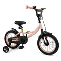 14 Inch Kids Bike Adjustable with Removable Training Wheels Pink for 3-8 Years Old - Pink - Kids Bike