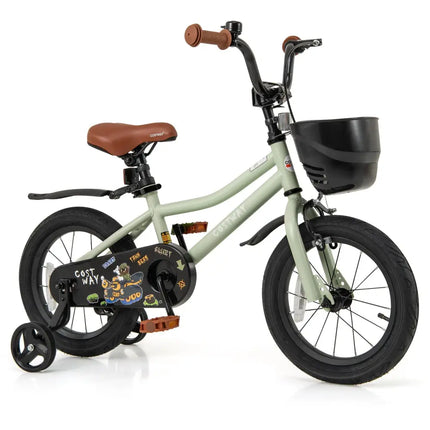 14 - Inch Kids Bike Adjustable with Training Wheels for 3 - 5 Years Old - Oasis Home Essentials