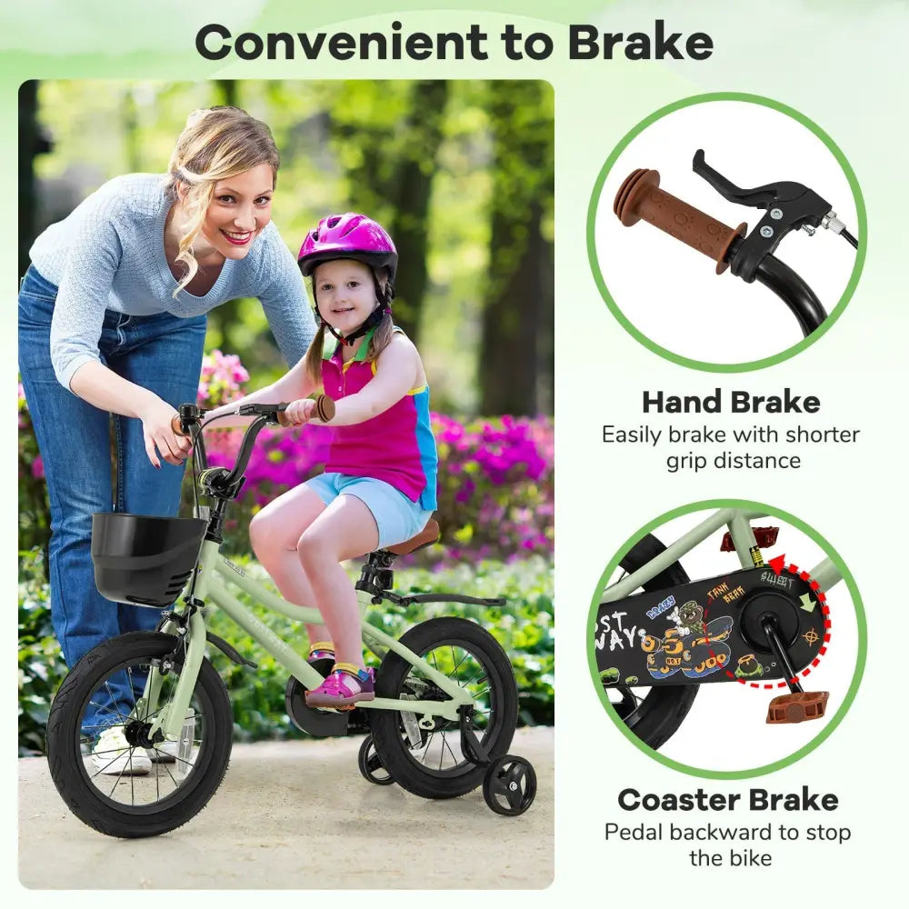 14 - Inch Kids Bike Adjustable with Training Wheels for 3 - 5 Years Old - Oasis Home Essentials