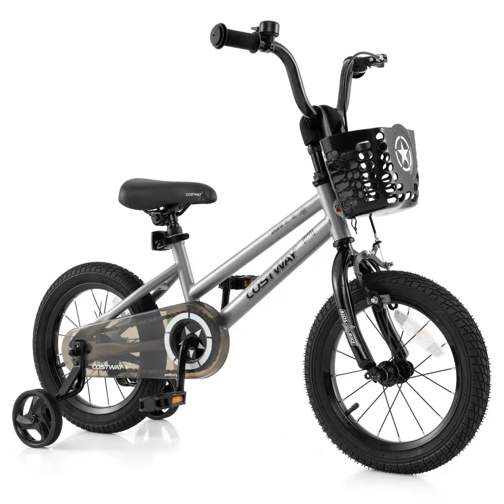 14 Inch Kids Bike Adjustable with Transparent Chain Cover for 4 - 5 Years Old - Oasis Home Essentials
