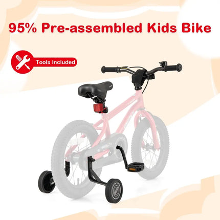 14 - Inch Kids Bike Ages 3 - 8 with Handbrake and Coaster Brake and Bell Ring - 14 inches - Oasis Home Essentials