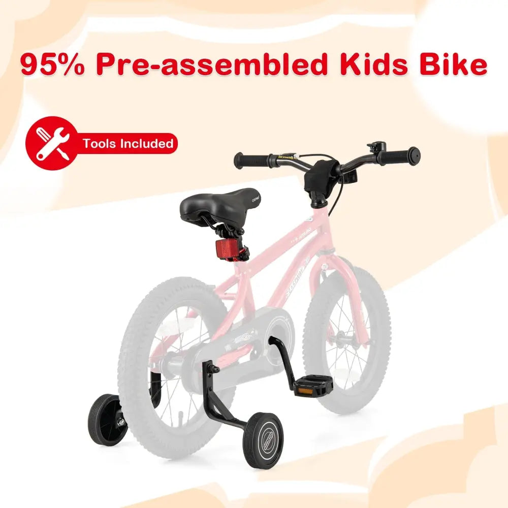 14 - Inch Kids Bike Ages 3 - 8 with Handbrake and Coaster Brake and Bell Ring - 14 inches - Oasis Home Essentials