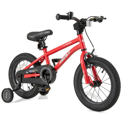 14-Inch Kids Bike Ages 3-8 with Handbrake and Coaster Brake and Bell Ring-14 inches - Red - Kids Bike