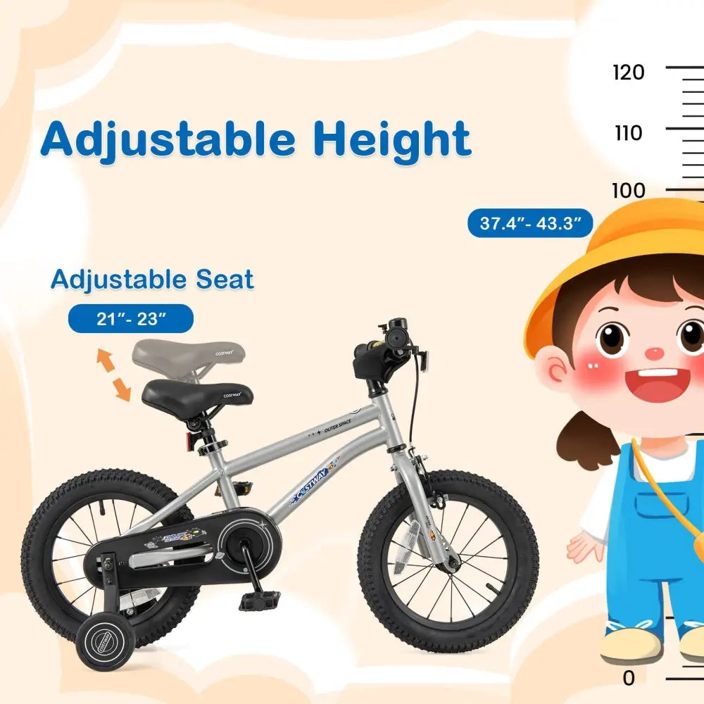 14 - Inch Kids Bike Bicycle for Boys Girls 3 - 5 with High Carbon Steel Frame - Oasis Home Essentials