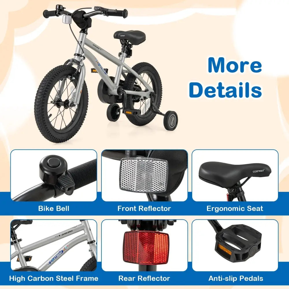 14 - Inch Kids Bike Bicycle for Boys Girls 3 - 5 with High Carbon Steel Frame - Oasis Home Essentials