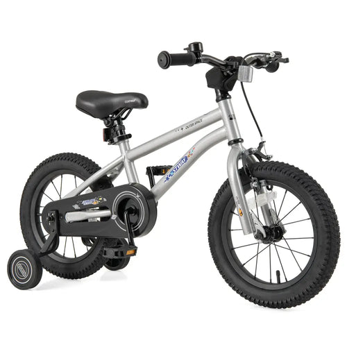 14-Inch Kids Bike Bicycle for Boys Girls 3-5 with High Carbon Steel Frame - Silver - Kids Bike