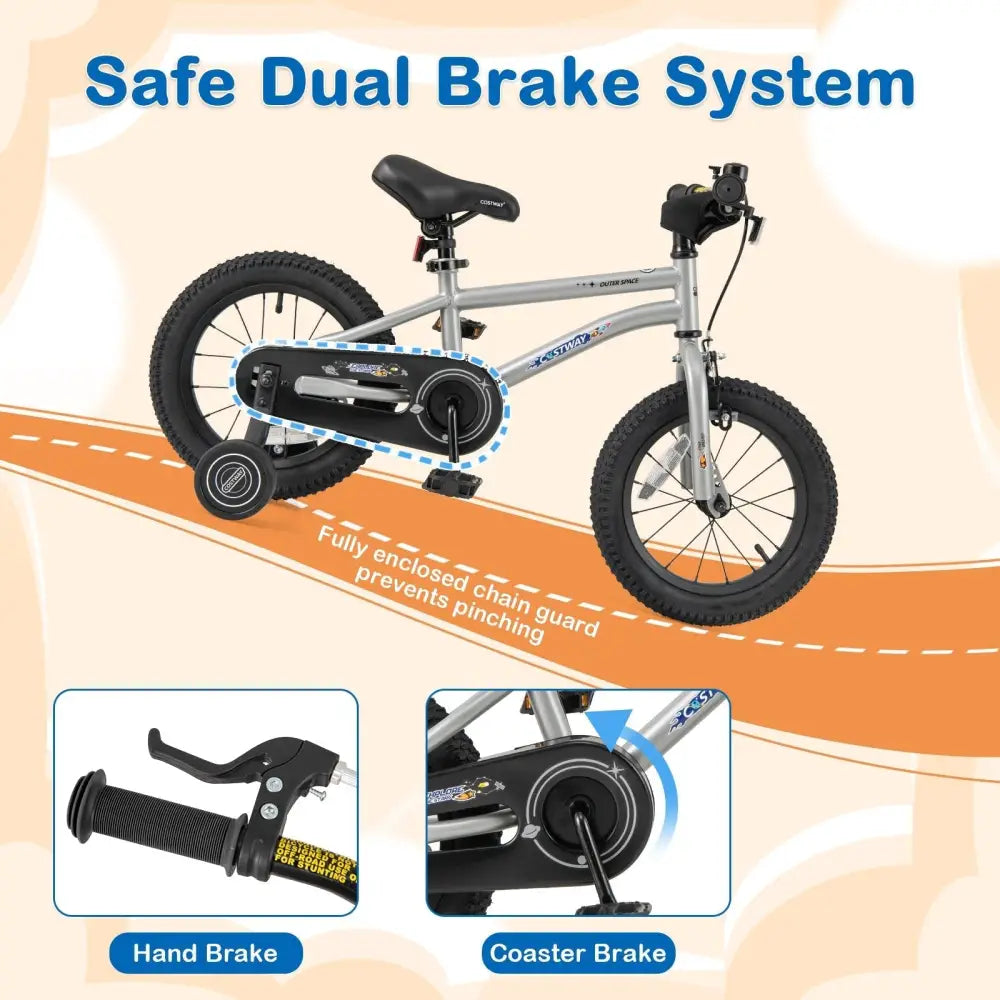 14 - Inch Kids Bike Bicycle for Boys Girls 3 - 5 with High Carbon Steel Frame - Oasis Home Essentials