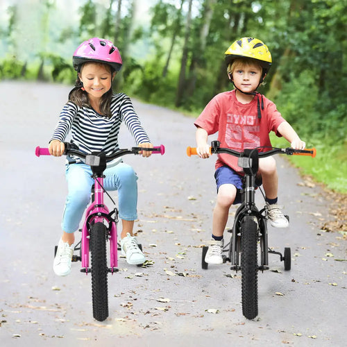14 Inch Kids Bike for 3-5 Years Old Adjustable with Removable Training Wheels - Pink - Kids Bike