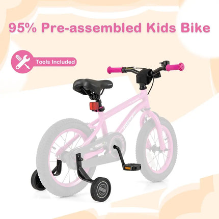 14 Inch Kids Bike for 3 - 5 Years Old Adjustable with Removable Training Wheels - Oasis Home Essentials