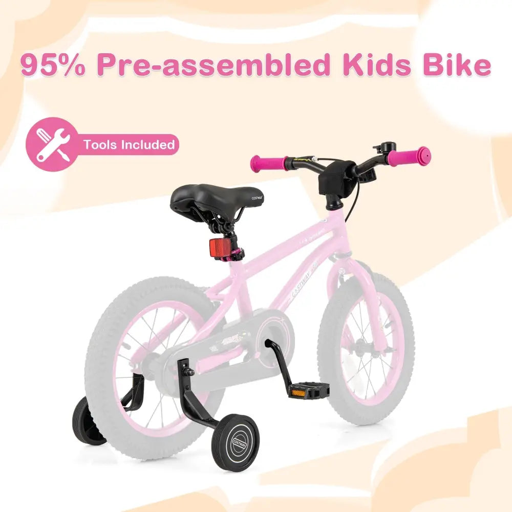 14 Inch Kids Bike for 3 - 5 Years Old Adjustable with Removable Training Wheels - Oasis Home Essentials