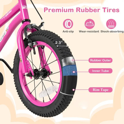 14 Inch Kids Bike for 3 - 5 Years Old Adjustable with Removable Training Wheels - Oasis Home Essentials