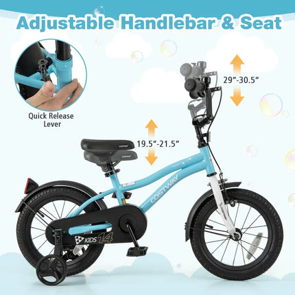 14 - Inch Kids Bike for 3 - 5 Years Old Children Bicycle with Training Wheels - Oasis Home Essentials