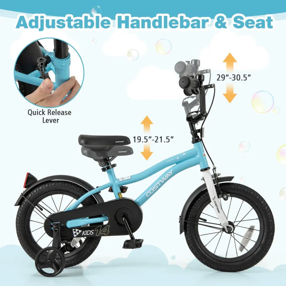 14 - Inch Kids Bike for 3 - 5 Years Old Children Bicycle with Training Wheels - Oasis Home Essentials