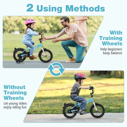 14 - Inch Kids Bike for 3 - 5 Years Old Children Bicycle with Training Wheels - Oasis Home Essentials