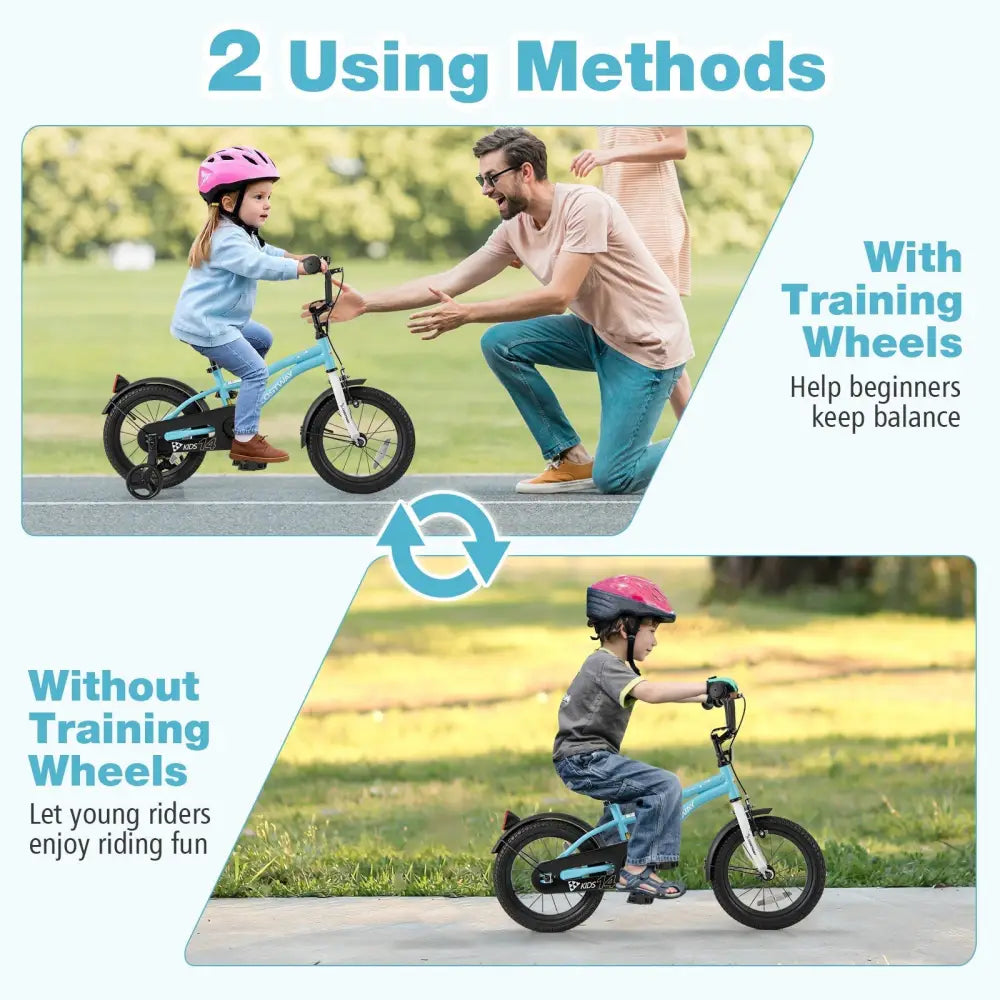 14 - Inch Kids Bike for 3 - 5 Years Old Children Bicycle with Training Wheels - Oasis Home Essentials
