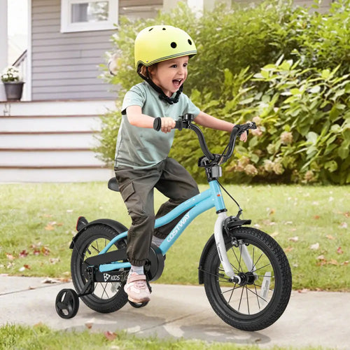 14-Inch Kids Bike for 3-5 Years Old Children Bicycle with Training Wheels - Blue - Kids Bike