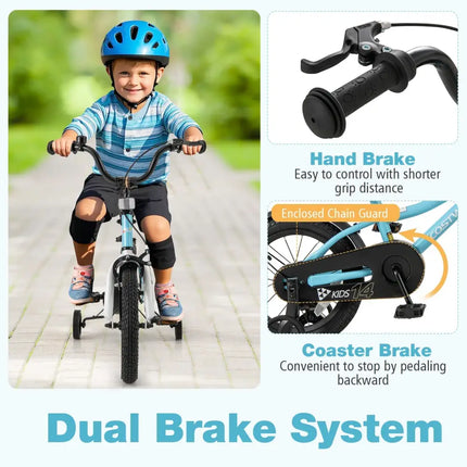 14 - Inch Kids Bike for 3 - 5 Years Old Children Bicycle with Training Wheels - Oasis Home Essentials