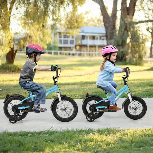 14-Inch Kids Bike for 3-5 Years Old Children Bicycle with Training Wheels - Blue - Kids Bike