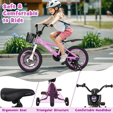 14 Inch Kids Bike for 3 - 5 Years Old Sport Bicycle with Adjustable Handlebar and Saddle - 14 inches - Oasis Home Essentials