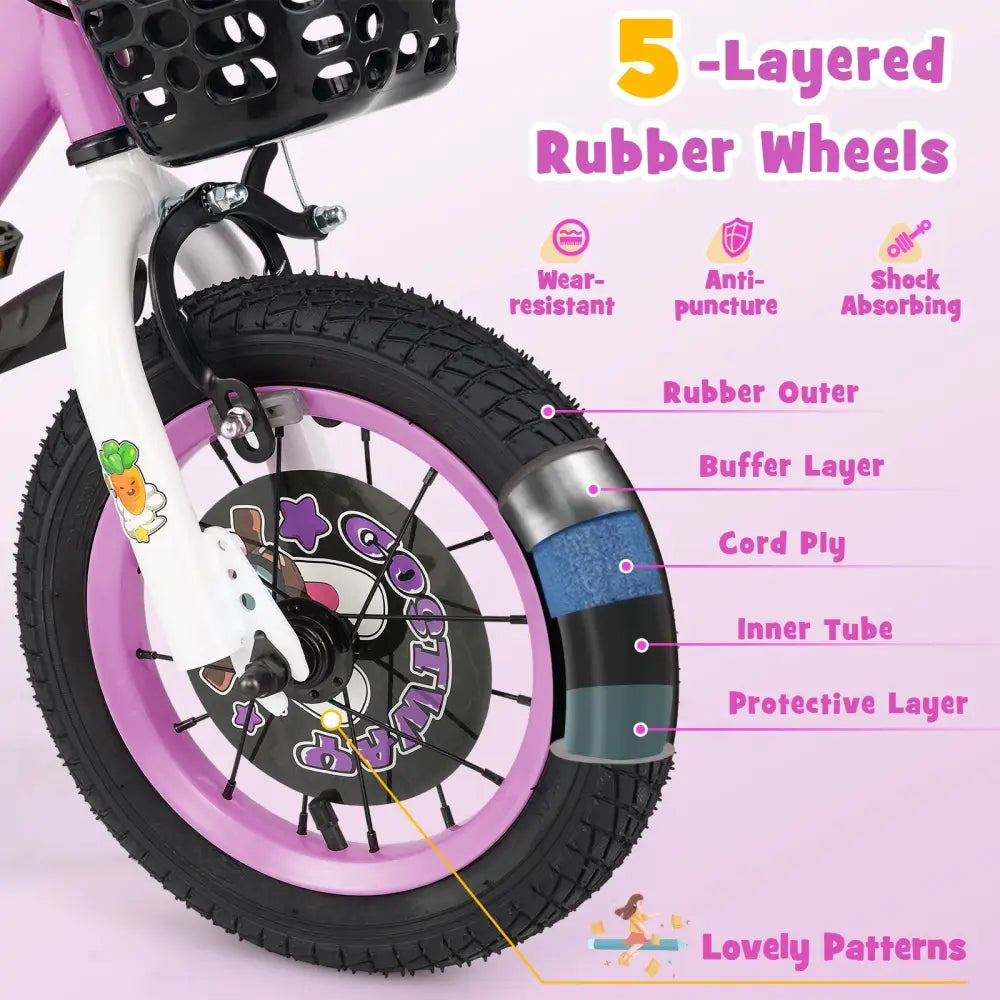 14 Inch Kids Bike for 3 - 5 Years Old Sport Bicycle with Adjustable Handlebar and Saddle - 14 inches - Oasis Home Essentials