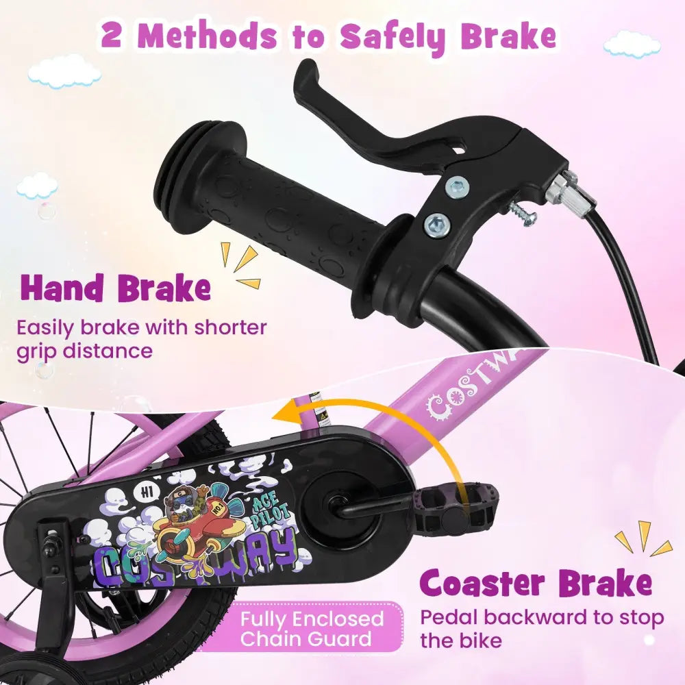 14 Inch Kids Bike for 3 - 5 Years Old Sport Bicycle with Adjustable Handlebar and Saddle - 14 inches - Oasis Home Essentials