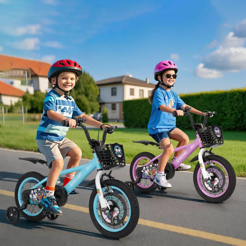 14 Inch Kids Bike for 3-5 Years Old Sport Bicycle with Adjustable Handlebar and Saddle-14 inches - Purple - Kids Bike