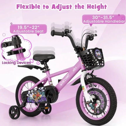 14 Inch Kids Bike for 3 - 5 Years Old Sport Bicycle with Adjustable Handlebar and Saddle - 14 inches - Oasis Home Essentials