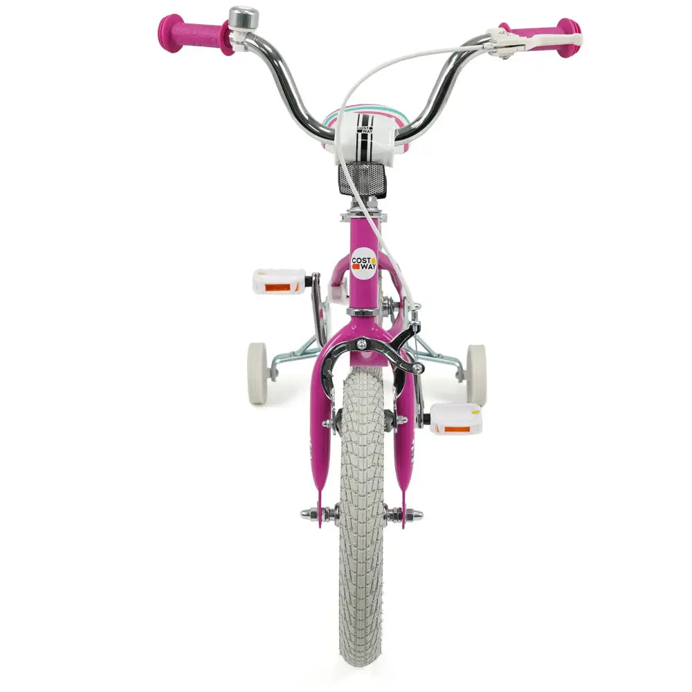 14 Inch Kids Bike for Aged 3-8 Years Old with Adjustable Handlebar Pink- Starlight Wave - Pink - Kids Bike