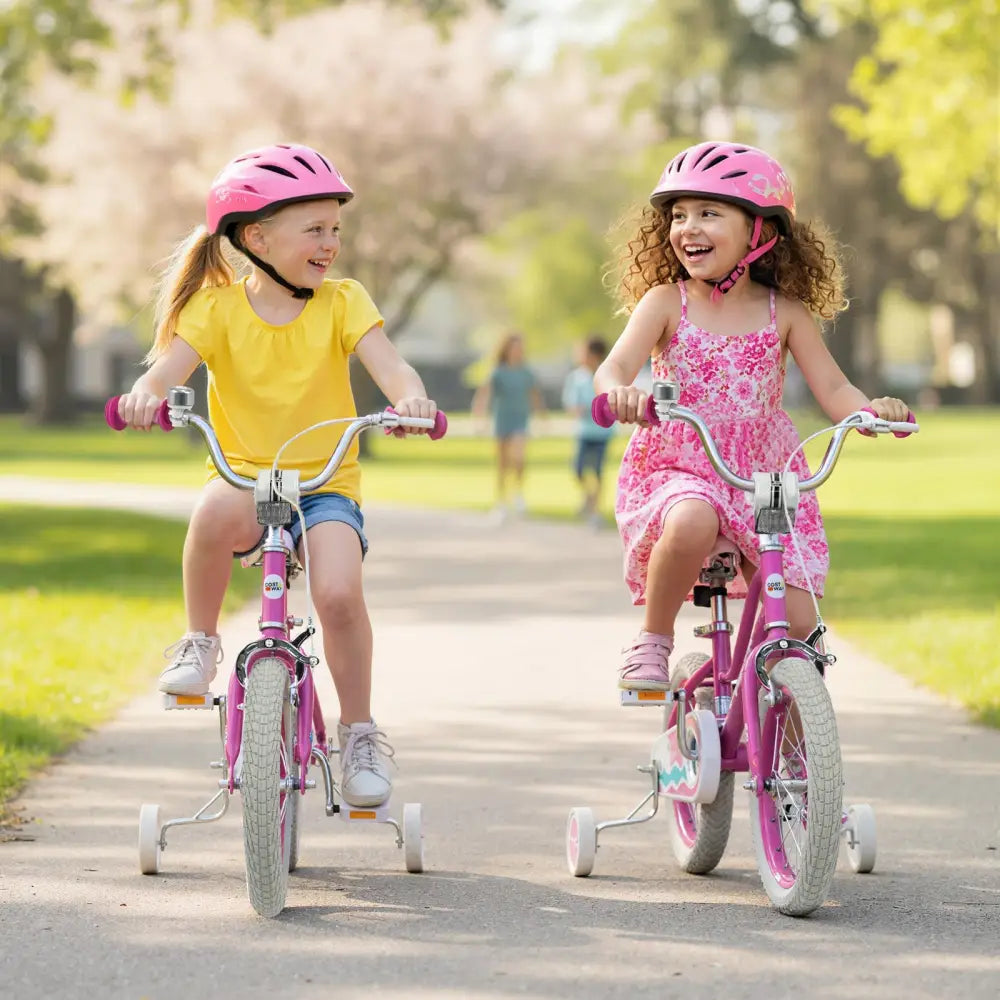14 Inch Kids Bike for Aged 3-8 Years Old with Adjustable Handlebar Pink- Starlight Wave - Pink - Kids Bike