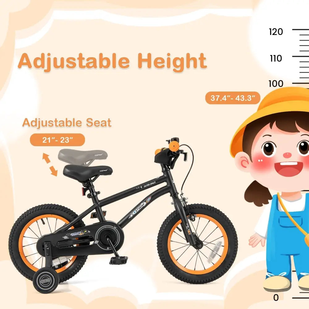 14 - Inch Kids Bike Sport Bicycle for 3 - 5 Years Old with Adjustable Seat - 14 inches - Oasis Home Essentials
