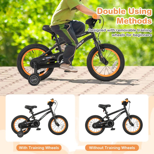 14-Inch Kids Bike Sport Bicycle for 3-5 Years Old with Adjustable Seat-14 inches - Black - Kids Bike