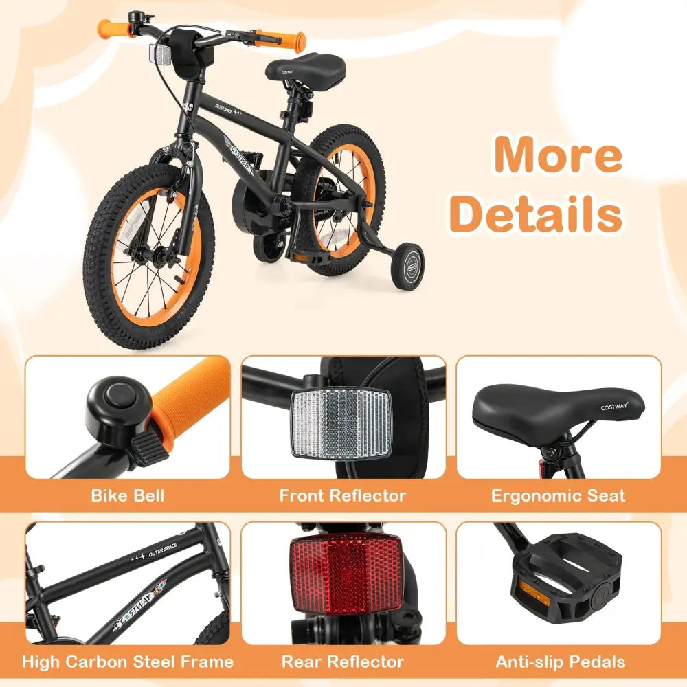 14 - Inch Kids Bike Sport Bicycle for 3 - 5 Years Old with Adjustable Seat - 14 inches - Oasis Home Essentials