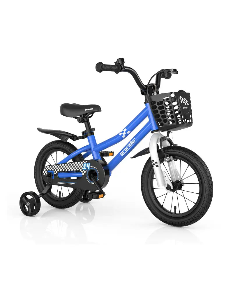 14 Inch Kids Bike with 2 Training Wheels for 3-5 Years Old-Navy - Navy - Kids Bike