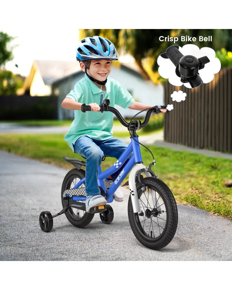 14 Inch Kids Bike with 2 Training Wheels for 3-5 Years Old-Navy - Navy - Kids Bike
