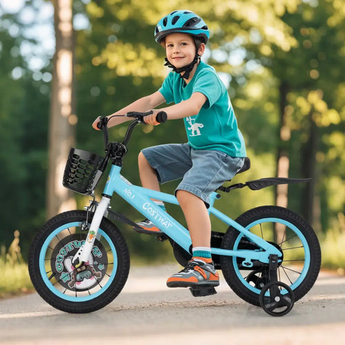 14 Inch Kids Bike with Adjustable Handlebar and Saddle for 3-5 Years Old-14 inches - Blue - Kids Bike