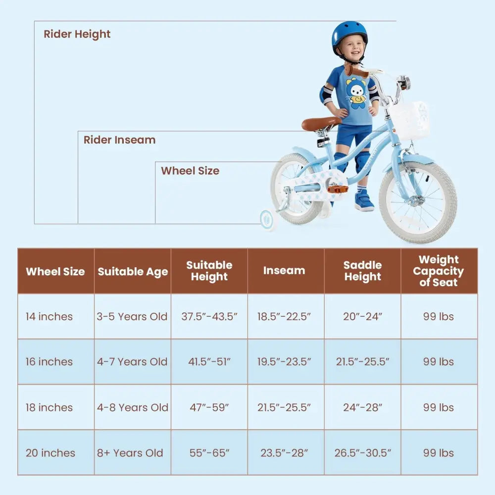 14 Inch Kids Bike with Adjustable Handlebar and Seat for 3 - 5 Year Old - Oasis Home Essentials