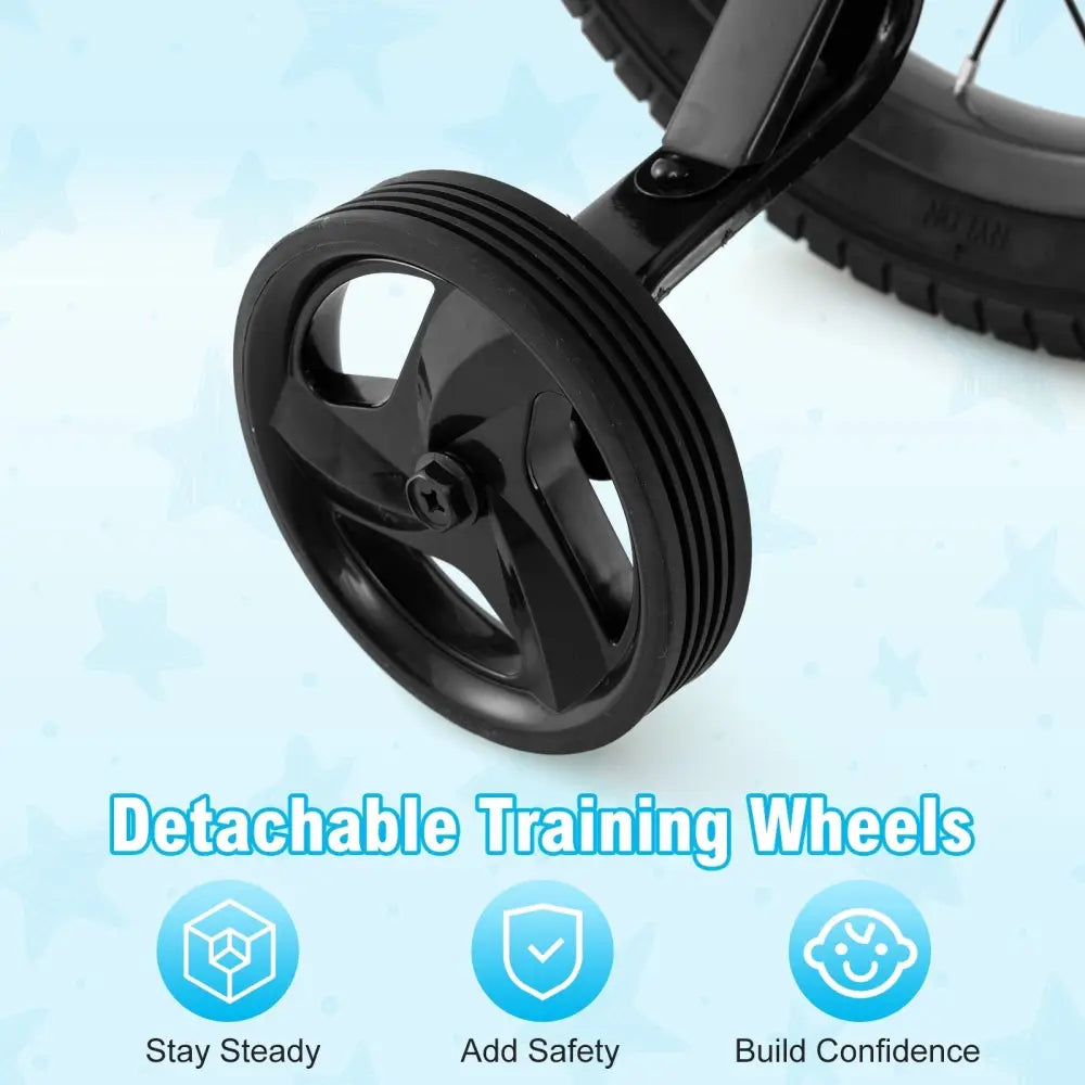 14 Inch Kids Bike with Basket and Training Wheels for Children Aged 4 - 5 Years Old - Oasis Home Essentials