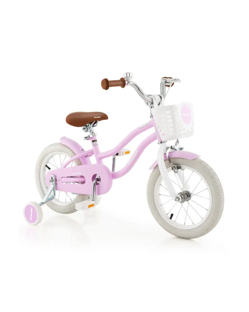 14 Inch Kid’s Bike with Removable Training Wheels and Basket-Purple - Purple - Kids Bike