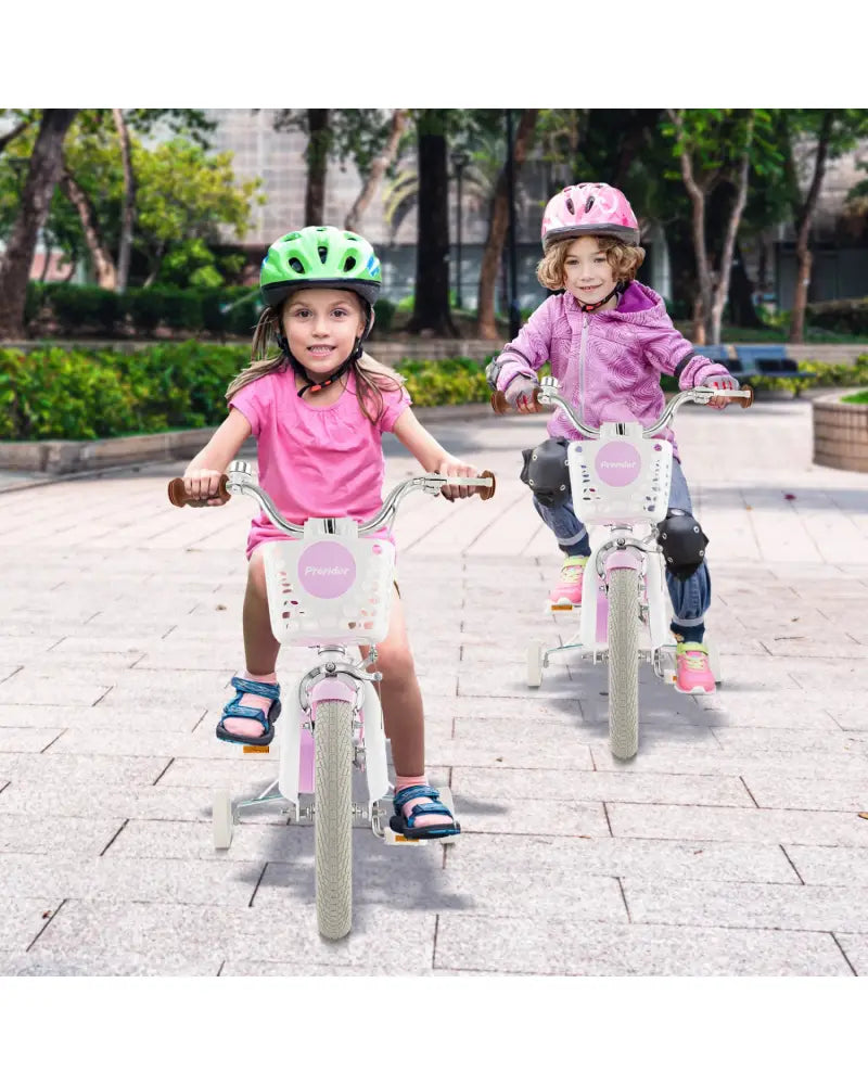 14 Inch Kid’s Bike with Removable Training Wheels and Basket-Purple - Purple - Kids Bike