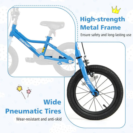14 Inch Kids Bike with Removable Training Wheels for Aged 3 - 5 Years Old - Oasis Home Essentials