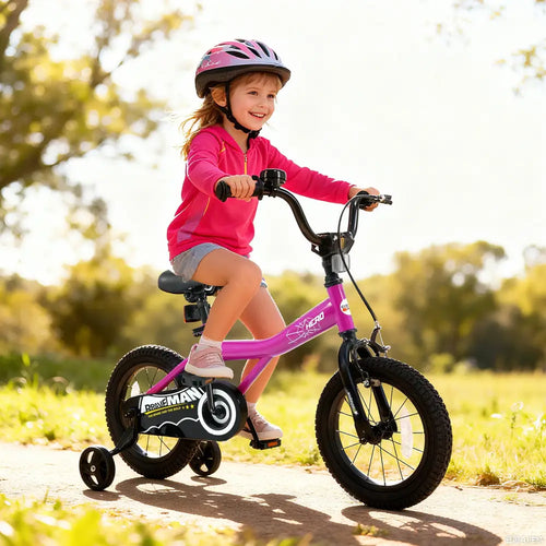 14-Inch Kids Bike with Removable Training Wheels Pink-Brave Hero - Kids Bike